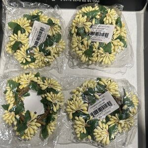 Yellow and Green Floral Napkin Rings